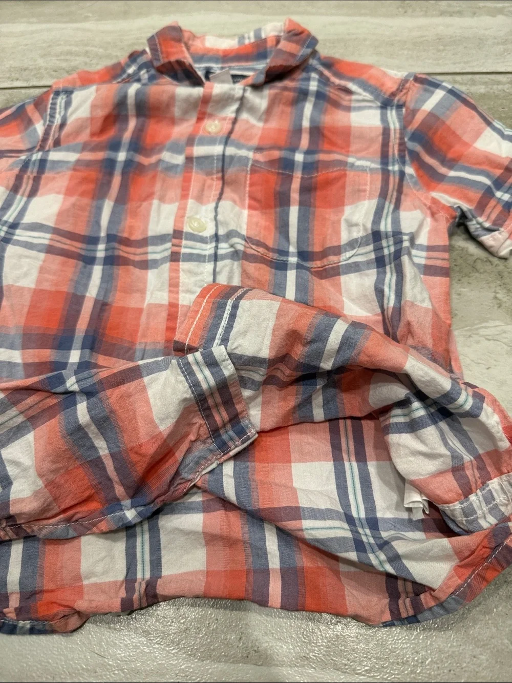 The Children's Place Red & Blue Plaid Short-Sleeve Button-Down Shirt